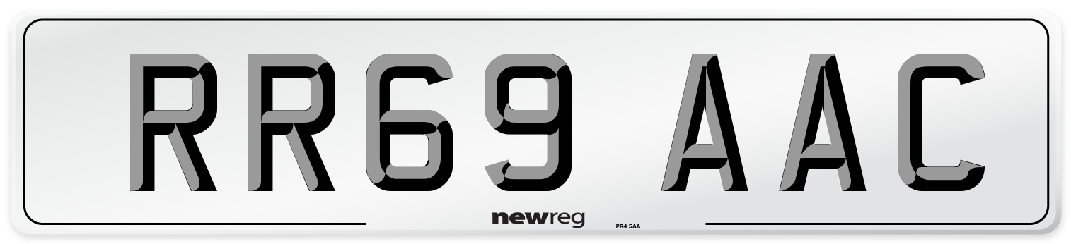 RR69 AAC Number Plate from New Reg